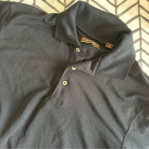 Cubavera Men's Size M Black Short Sleeve Ribbed Polo Shirt